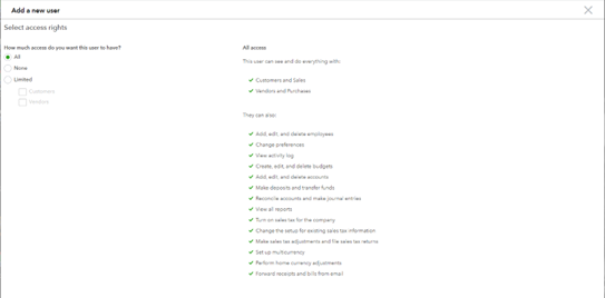 User Access in QuickBooks Online